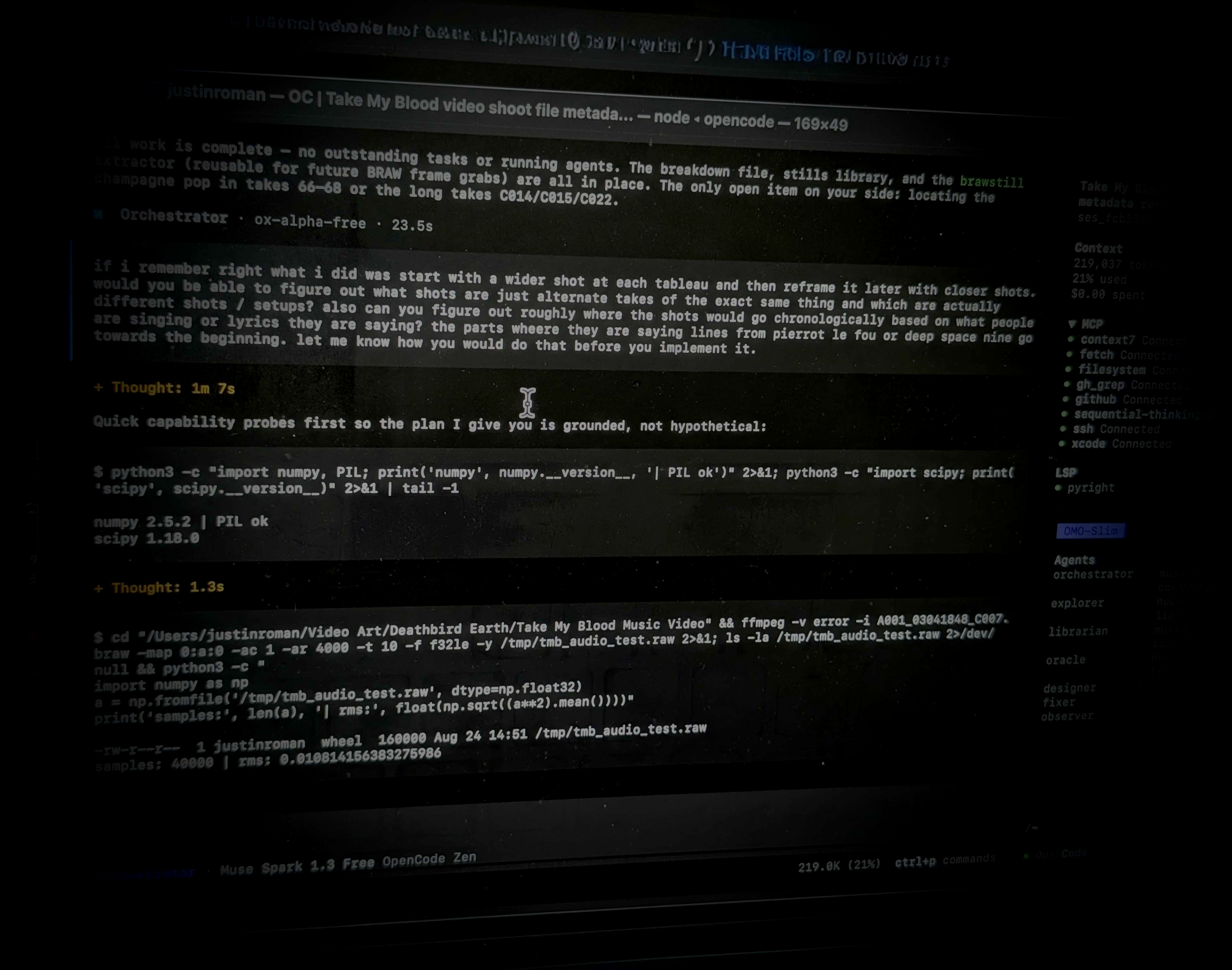 Laptop screen showing code in OpenCode